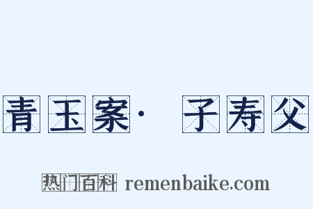 青玉案·子寿父是什么意思的图片